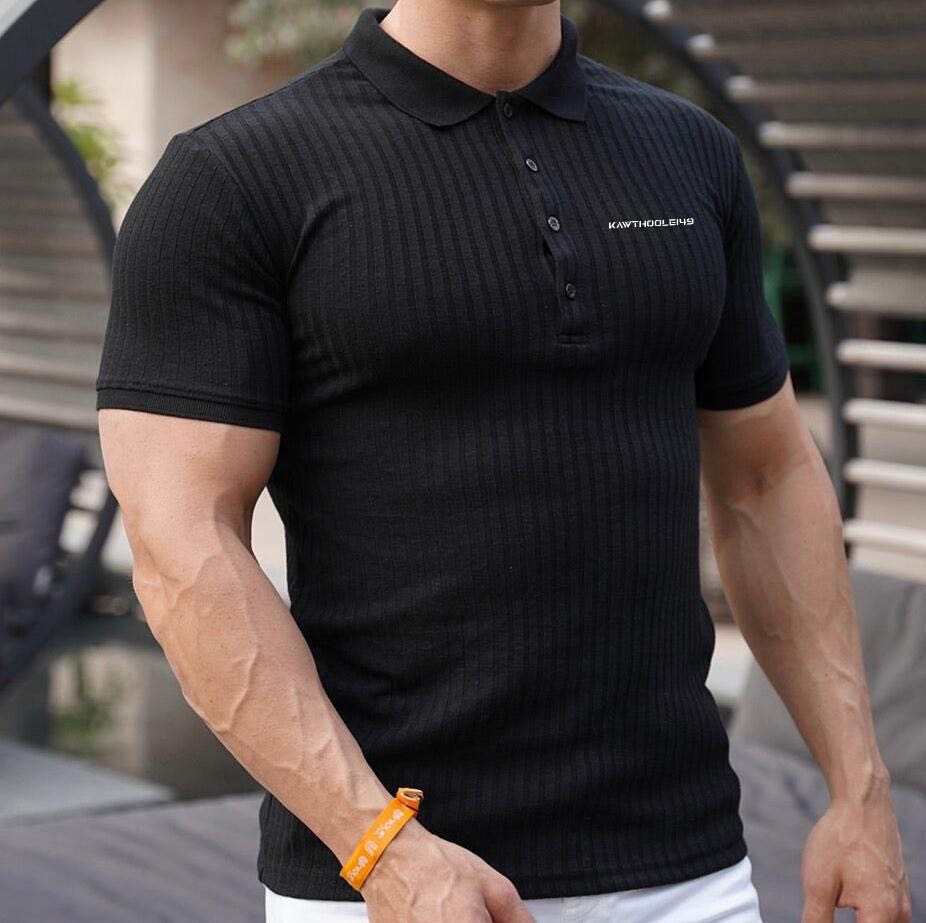 Fitness Men's Polyester Short Sleeve Muscle T Shirt